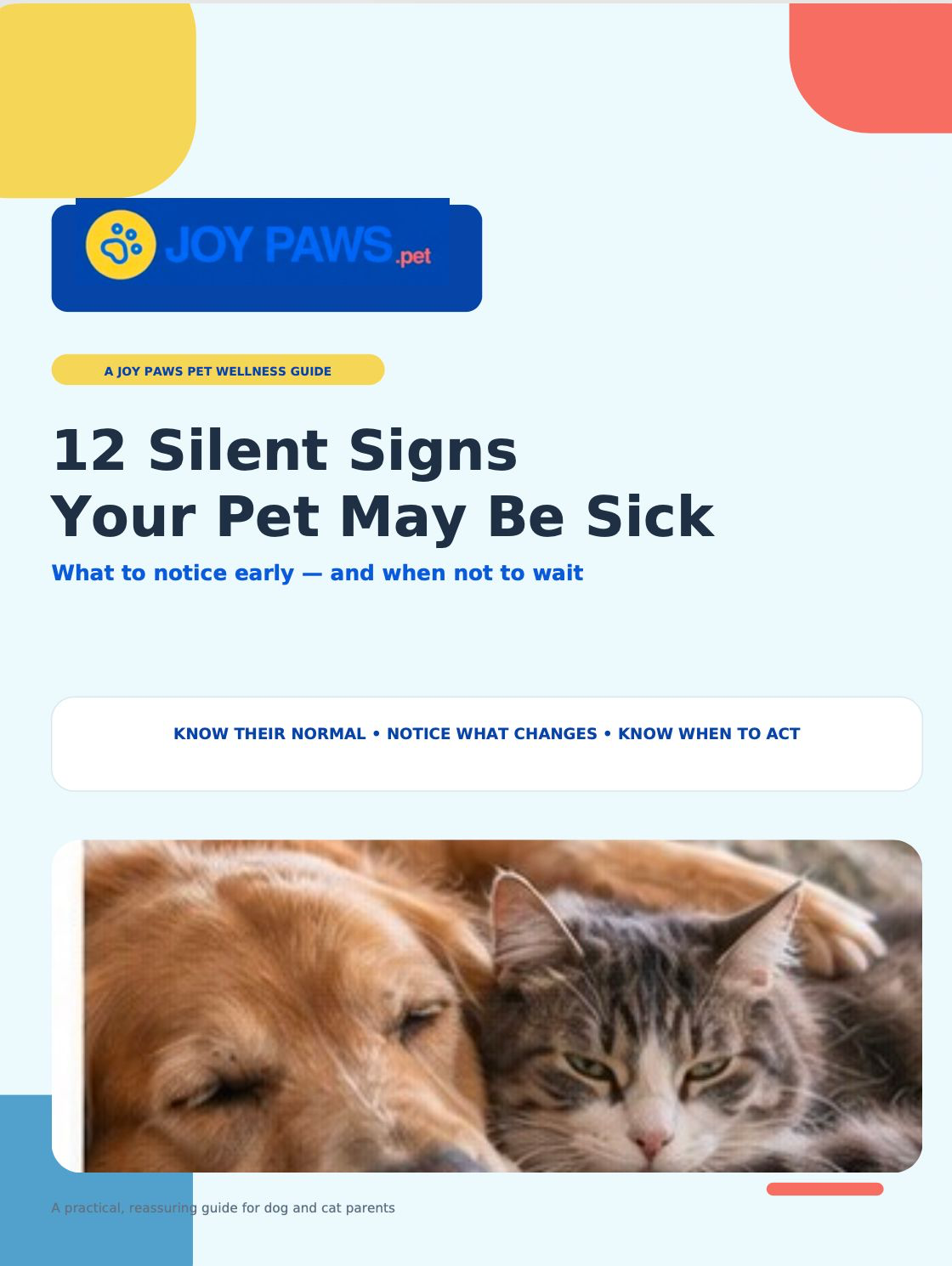 Cover of the 12 Silent Signs Your Pet May Be Sick guide